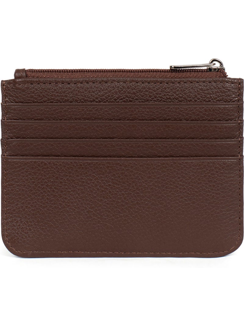 Porta-carte - 1 volet - pelle confort hexagona Marrone cioccolato - Kiabi