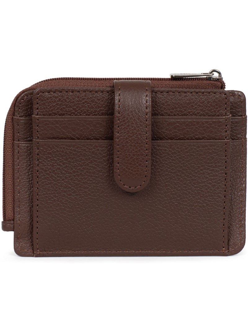 Porta-carte - 1 volet - pelle confort hexagona Marrone cioccolato - Kiabi