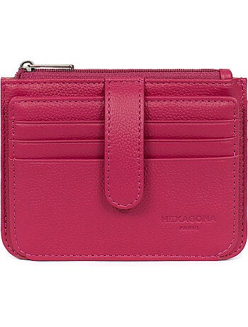 Porta-carte - 1 volet - pelle confort hexagona