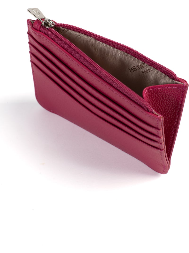 Porta-carte - 1 volet - pelle confort hexagona Rosa fucsia - Kiabi