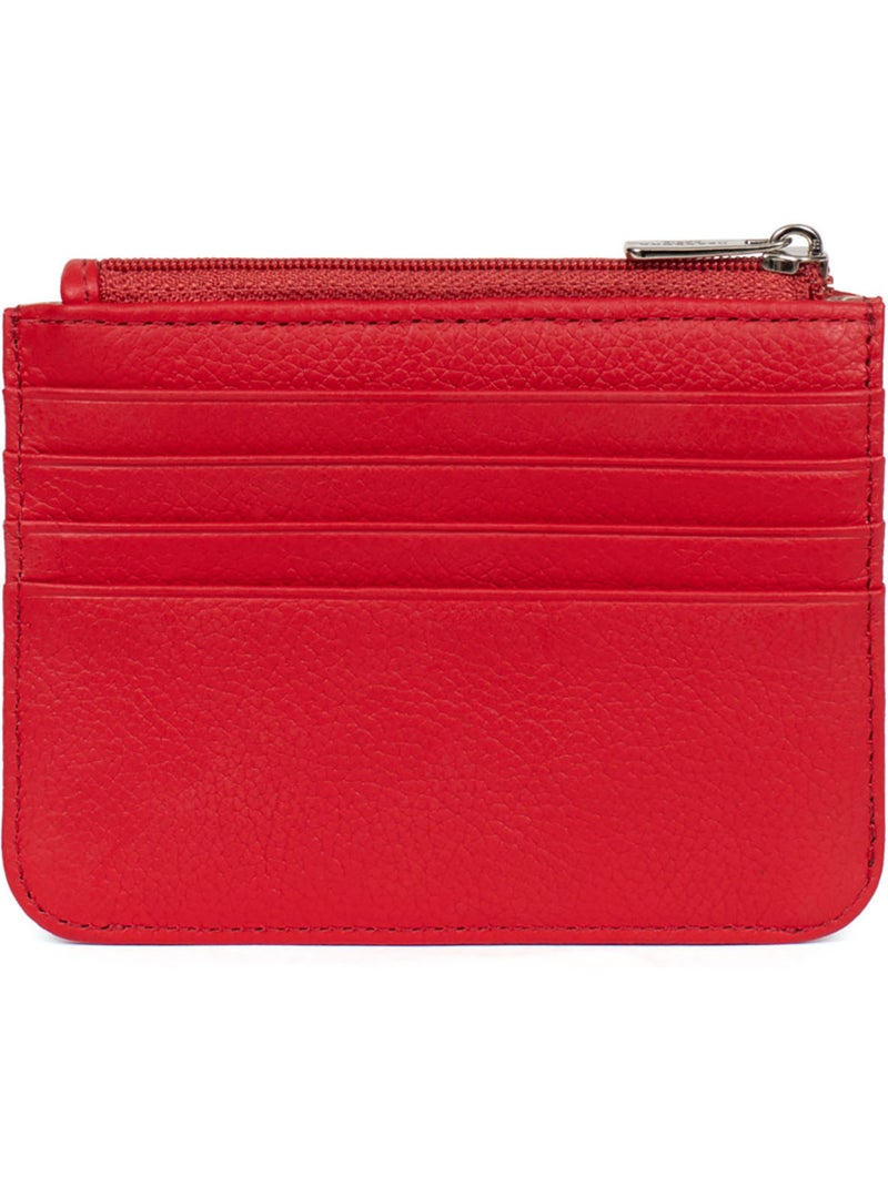 Porta-carte - 1 volet - pelle confort hexagona Rosso pomodoro - Kiabi