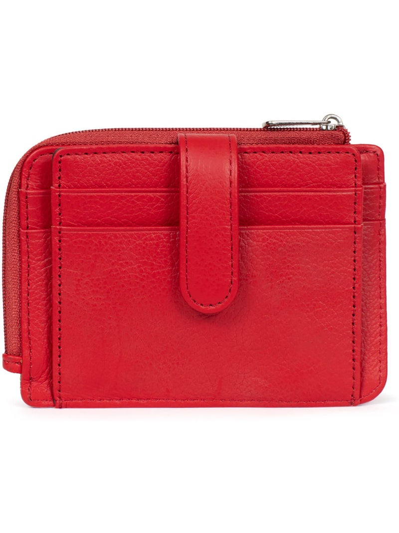Porta-carte - 1 volet - pelle confort hexagona Rosso pomodoro - Kiabi