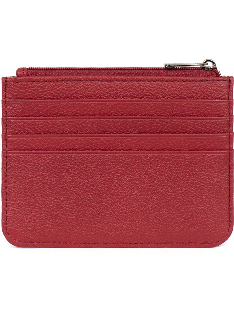 Porta-carte - 1 volet - pelle confort hexagona Rosso scuro - Kiabi