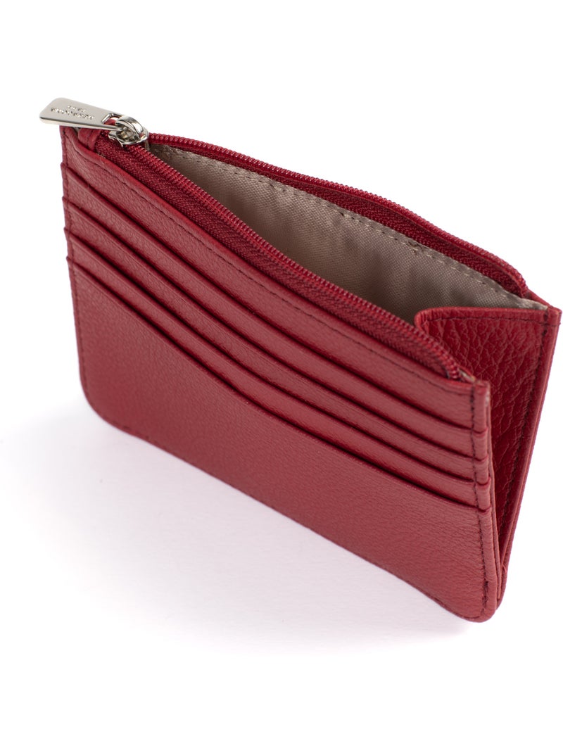 Porta-carte - 1 volet - pelle confort hexagona Rosso scuro - Kiabi