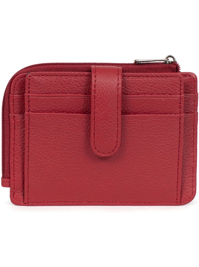 Porta-carte - 1 volet - pelle confort hexagona Rosso scuro - Kiabi