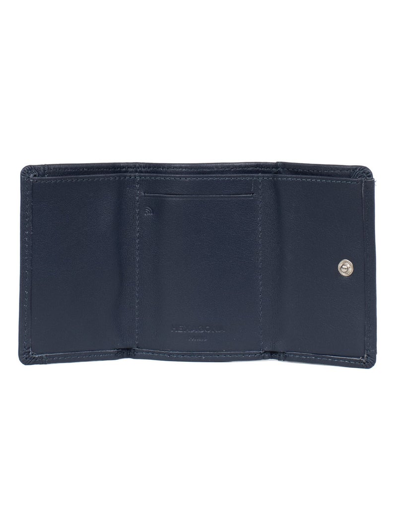 Porta carte - 2 ante - stop rfid - pelle soft hexagona Blu marino - Kiabi