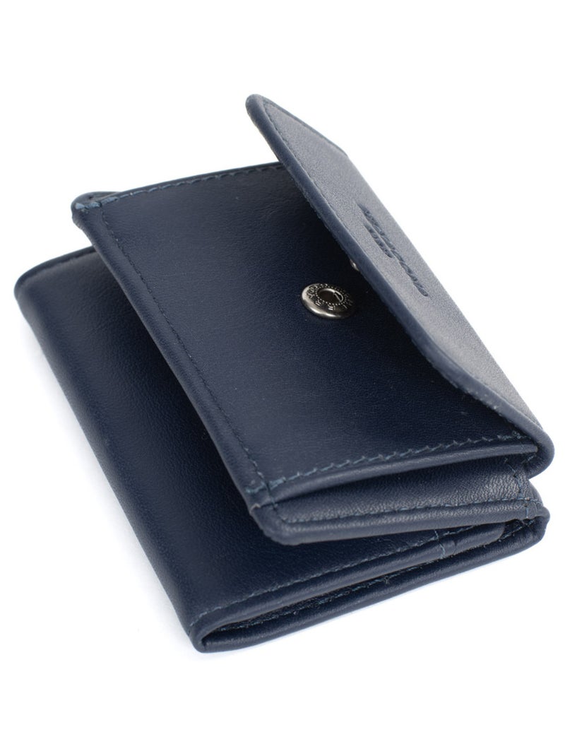 Porta carte - 2 ante - stop rfid - pelle soft hexagona Blu marino - Kiabi