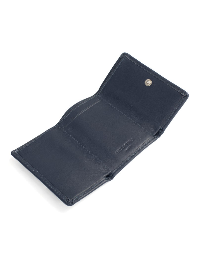 Porta carte - 2 ante - stop rfid - pelle soft hexagona Blu marino - Kiabi