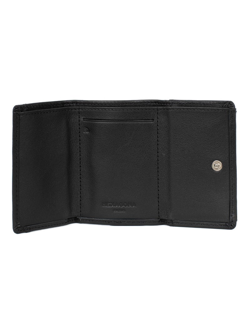 Porta carte - 2 ante - stop rfid - pelle soft hexagona Nero - Kiabi