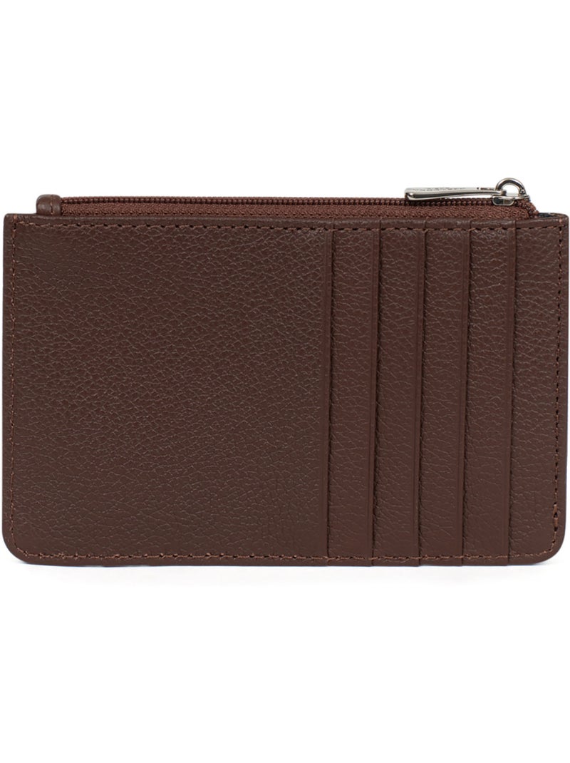 Porta-carte - pelle confort hexagona Marrone cioccolato - Kiabi