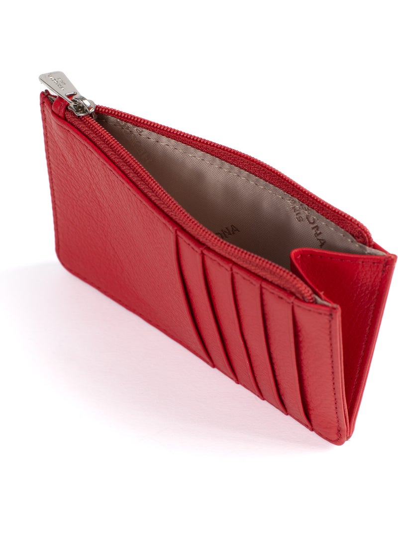 Porta-carte - pelle confort hexagona Rosso pomodoro - Kiabi
