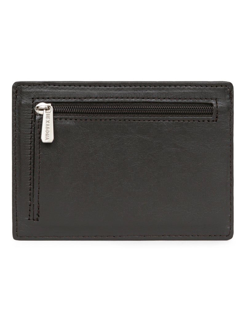 Porta-carte - pelle soft hexagona Marrone - Kiabi