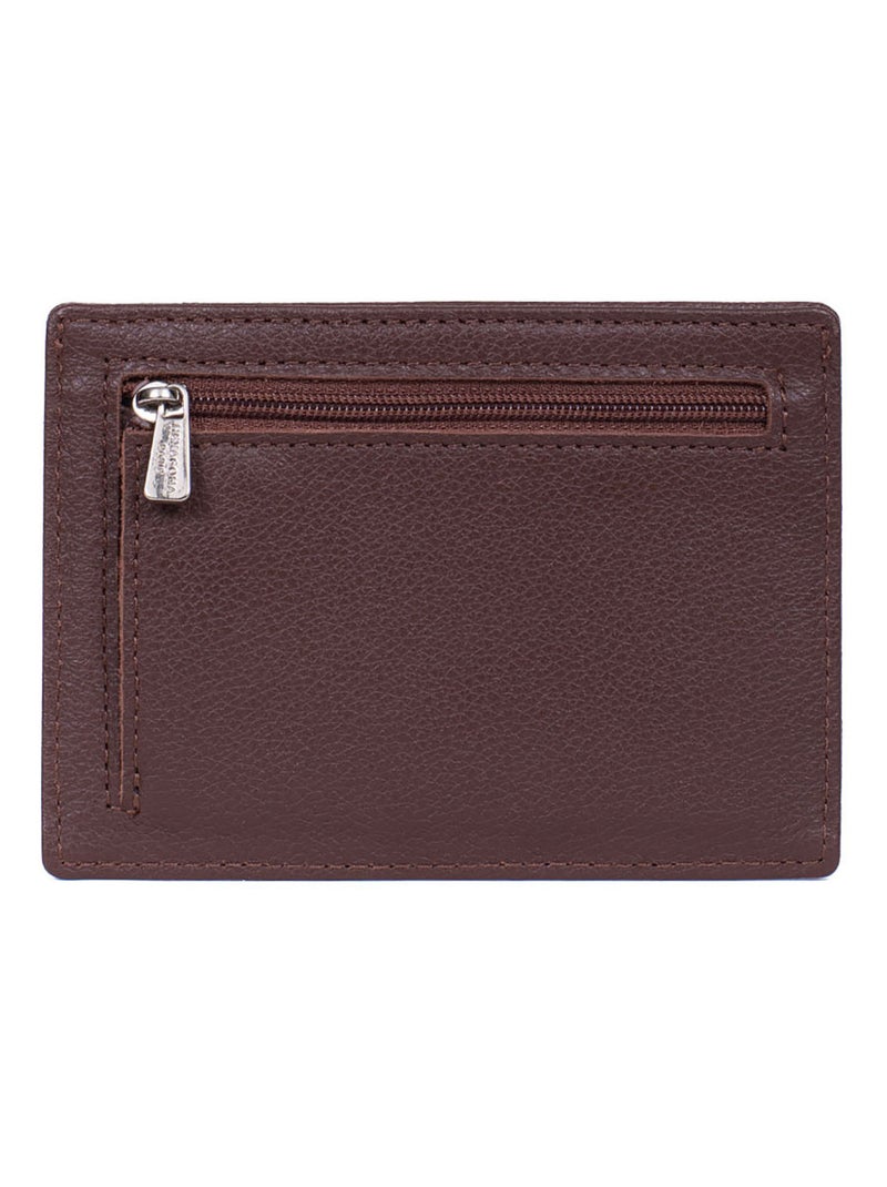 Porta carte - stop rfid - pelle confort hexagona Marrone cioccolato - Kiabi