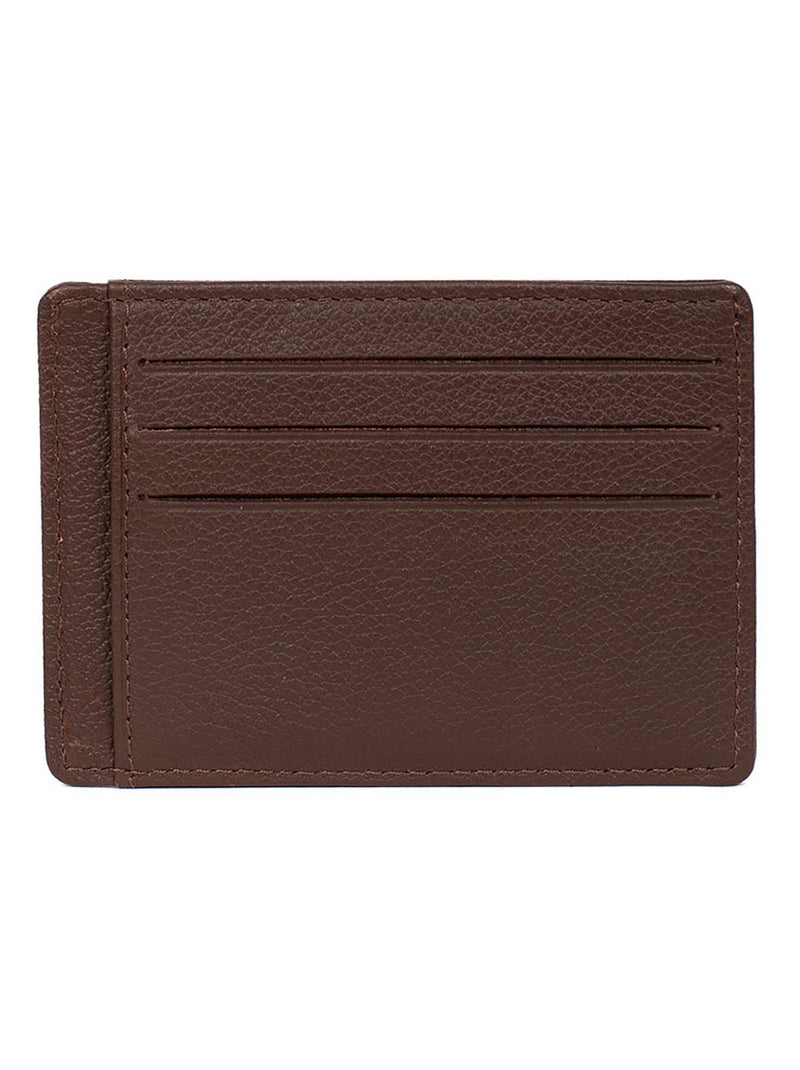 Porta carte - stop rfid - pelle confort hexagona Marrone cioccolato - Kiabi