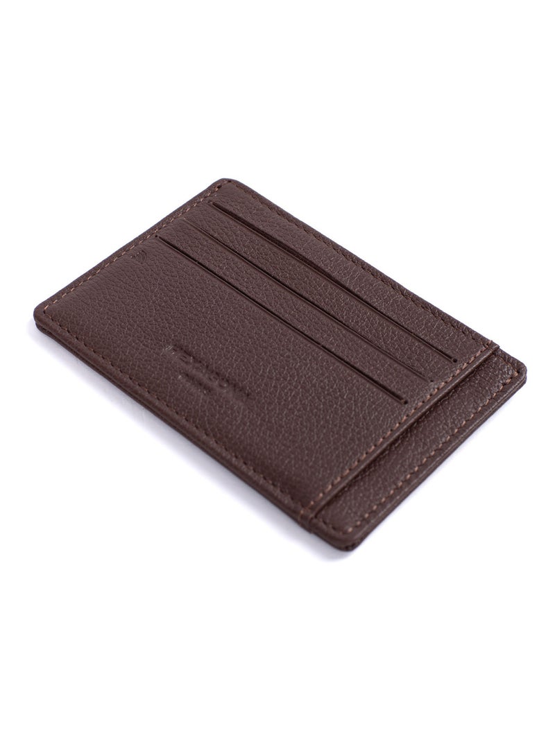 Porta carte - stop rfid - pelle confort hexagona Marrone cioccolato - Kiabi