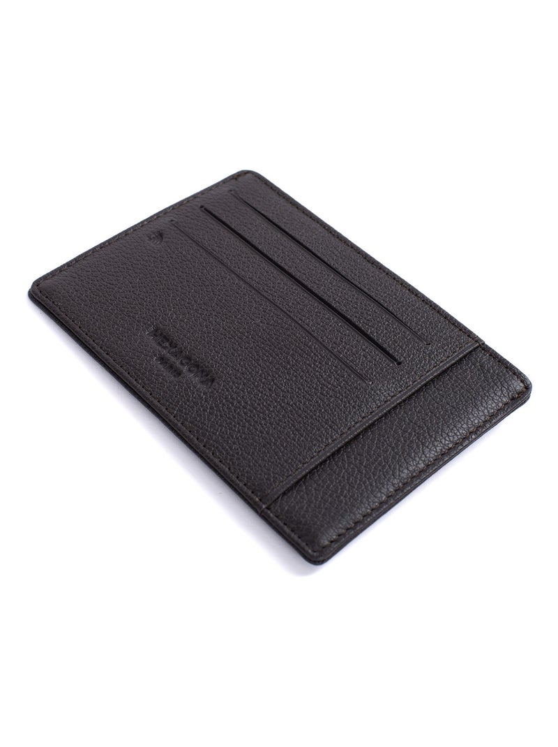 Porta carte - stop rfid - pelle confort hexagona Marrone scuro - Kiabi