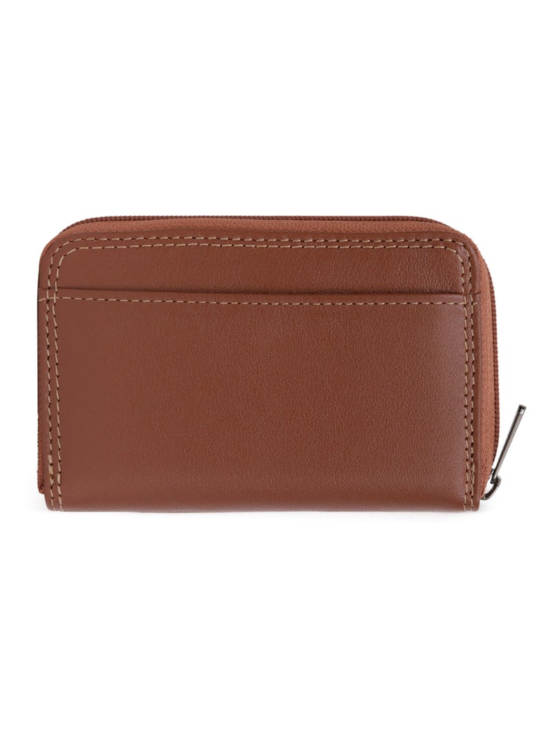 Porta carte - stop rfid - pelle sensation hexagona Cognac - Kiabi
