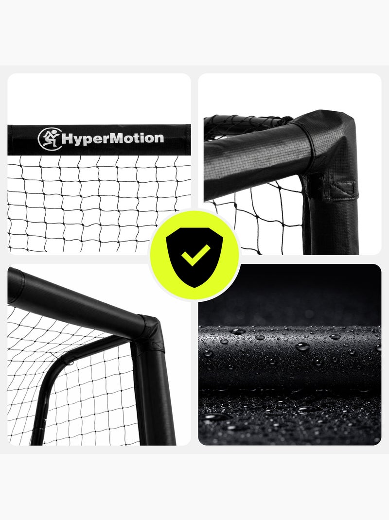Porta da calcio HyperMotion 180 x 120 cm nera con rete e picchetti di fissaggio Nero - Kiabi