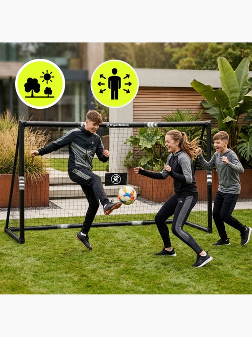 Porta da calcio HyperMotion 240 x 160 cm nera con rete e picchetti di fissaggio - Kiabi Porta da calcio HyperMotion 240 x 160 cm nera con rete e picchetti di fissaggio - Kiabi