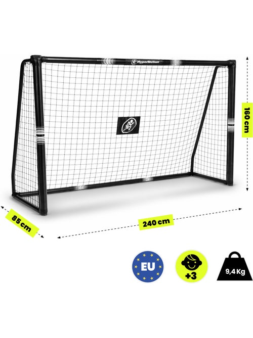 Porta da calcio HyperMotion 240 x 160 cm nera con rete e picchetti di fissaggio - Kiabi Porta da calcio HyperMotion 240 x 160 cm nera con rete e picchetti di fissaggio - Kiabi