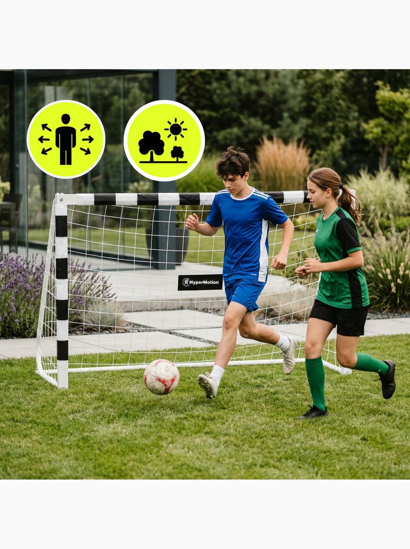 Porta da calcio HyperMotion PRO 180 x 120 cm bianca rinforzata con rete e picchetti di fissaggio Bianco - Kiabi