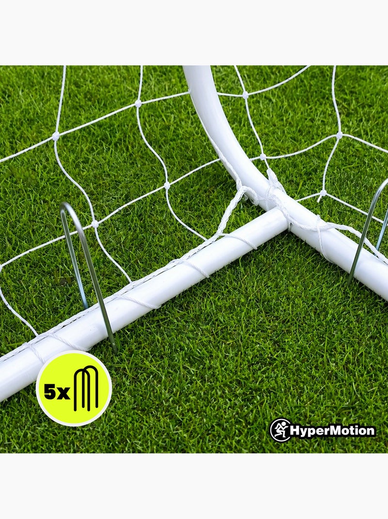 Porta da calcio HyperMotion PRO 180 x 120 cm bianca rinforzata con rete e picchetti di fissaggio Bianco - Kiabi