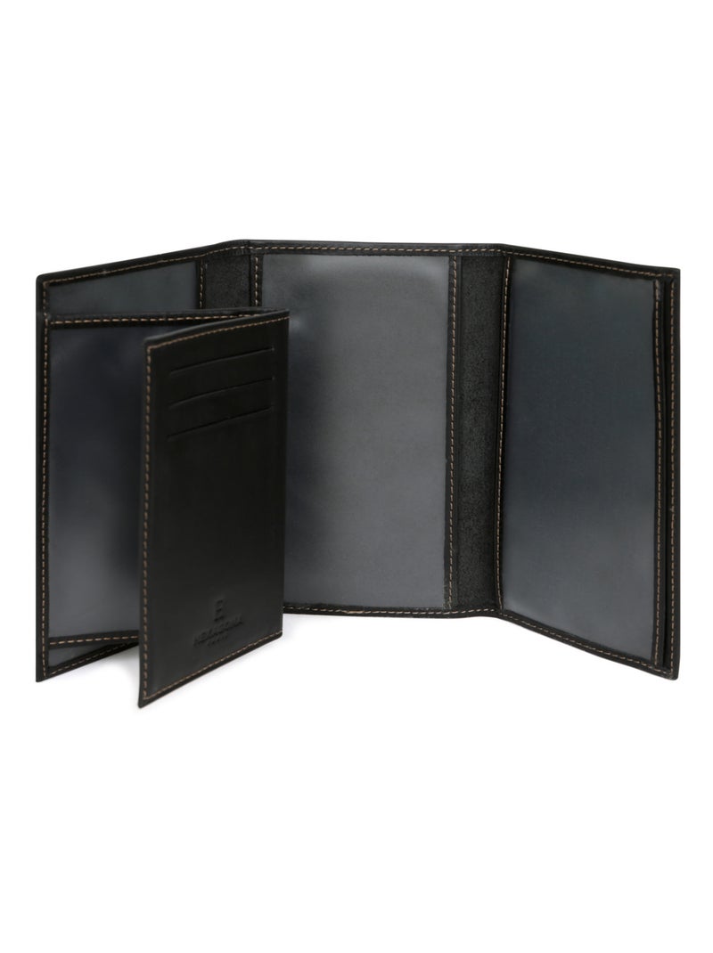 Porta-documenti - 3 ante - pelle félin hexagona Nero - Kiabi