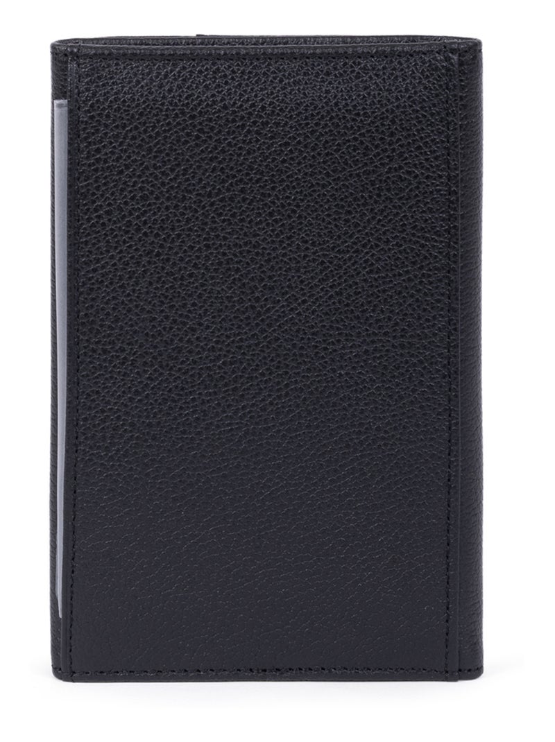 Porta-documenti - 3 ante - stop rfid - pelle duo hexagona Nero Blu - Kiabi