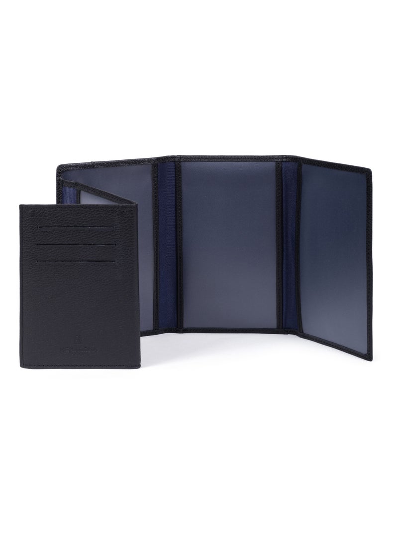 Porta-documenti - 3 ante - stop rfid - pelle duo hexagona Nero - Kiabi