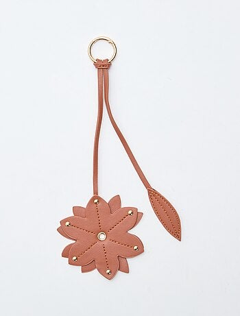 Portachiavi a fiore in similpelle