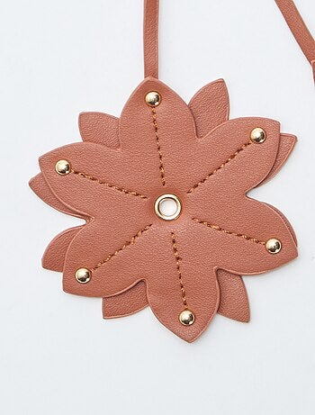 Portachiavi a fiore in similpelle