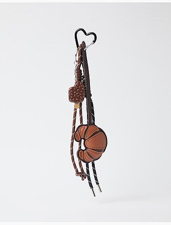 Portachiavi con charm a forma di croissant, mo fashion