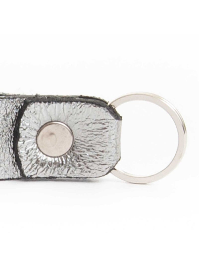 Portachiavi Pelle Naturale Purapiel Argento - Kiabi