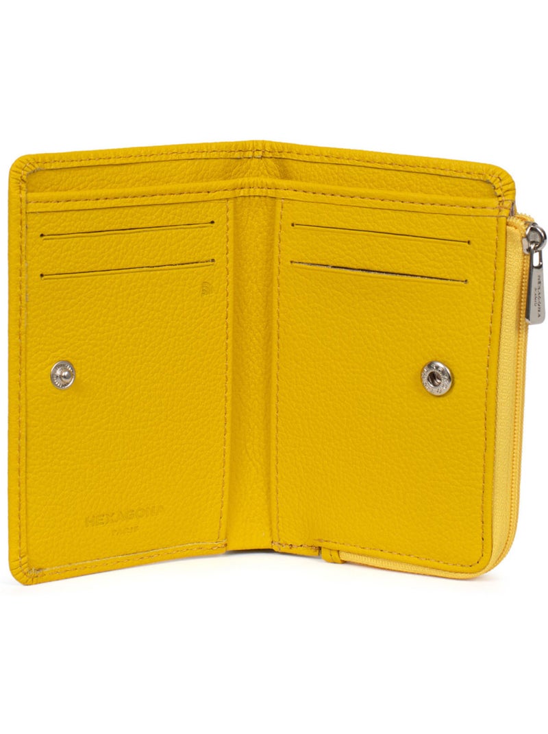 Portafoglio - 1 ante - Stop RFID - Pelle CONFORT Giallo - Kiabi