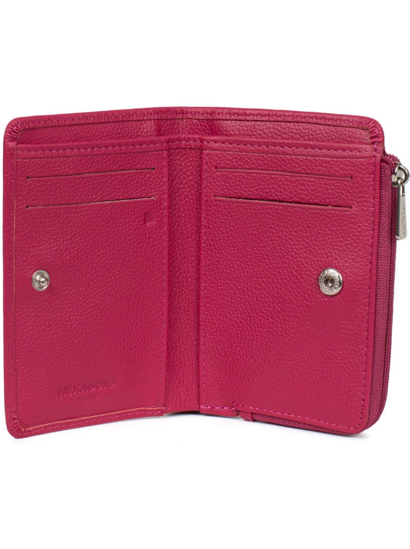 Portafoglio - 1 ante - stop rfid - pelle confort hexagona Rosa fucsia - Kiabi