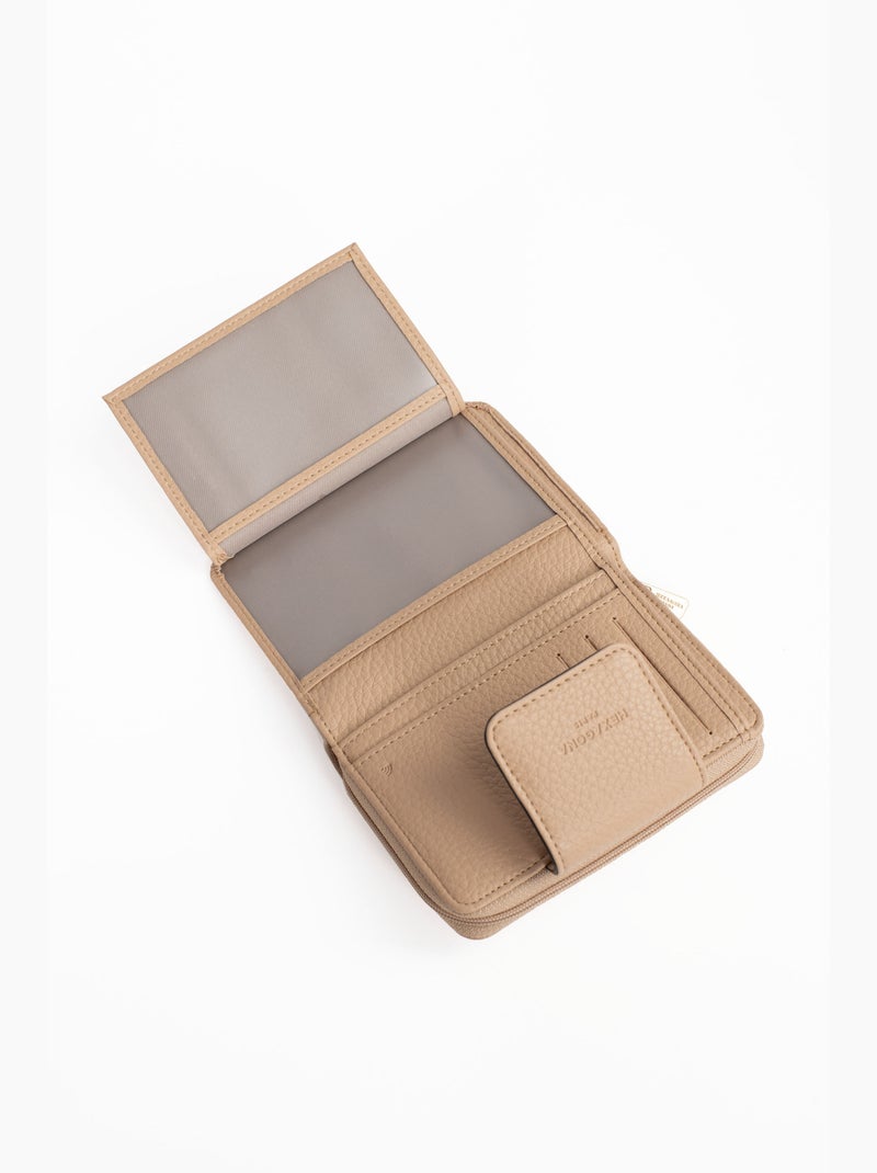 Portafoglio - 2 scomparti - stop rfid zora hexagona Beige sabbia - Kiabi