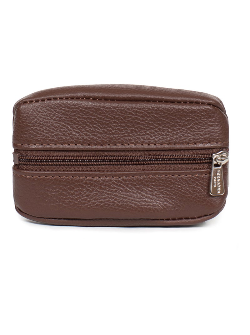 Portafoglio - pelle confort hexagona Marrone cioccolato - Kiabi