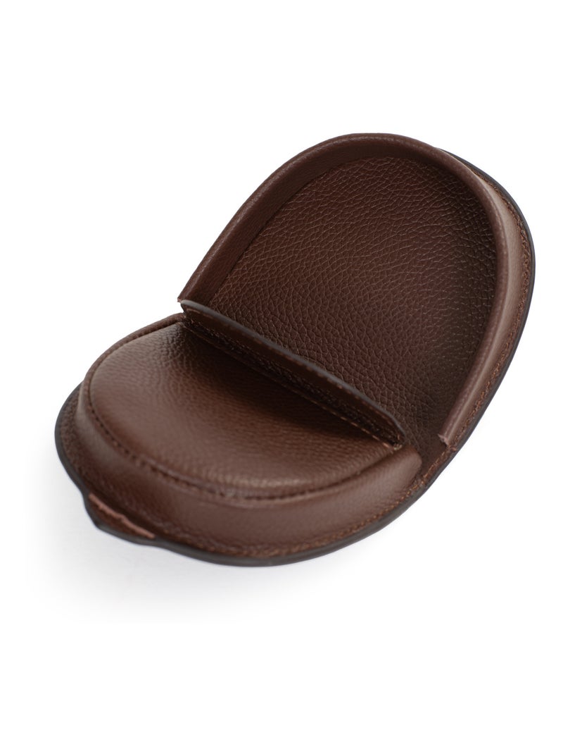 Portafoglio - pelle confort hexagona Marrone cioccolato - Kiabi