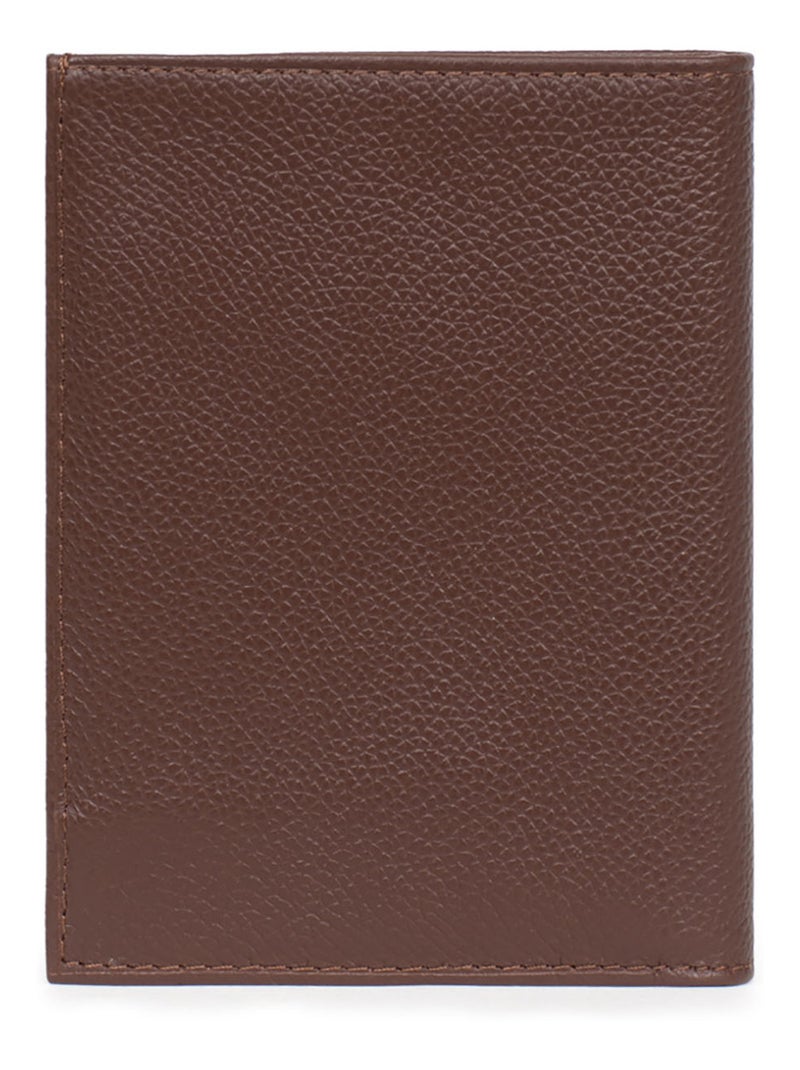 Portafoglio europeo - 2 ante - pelle confort hexagona Marrone cioccolato - Kiabi
