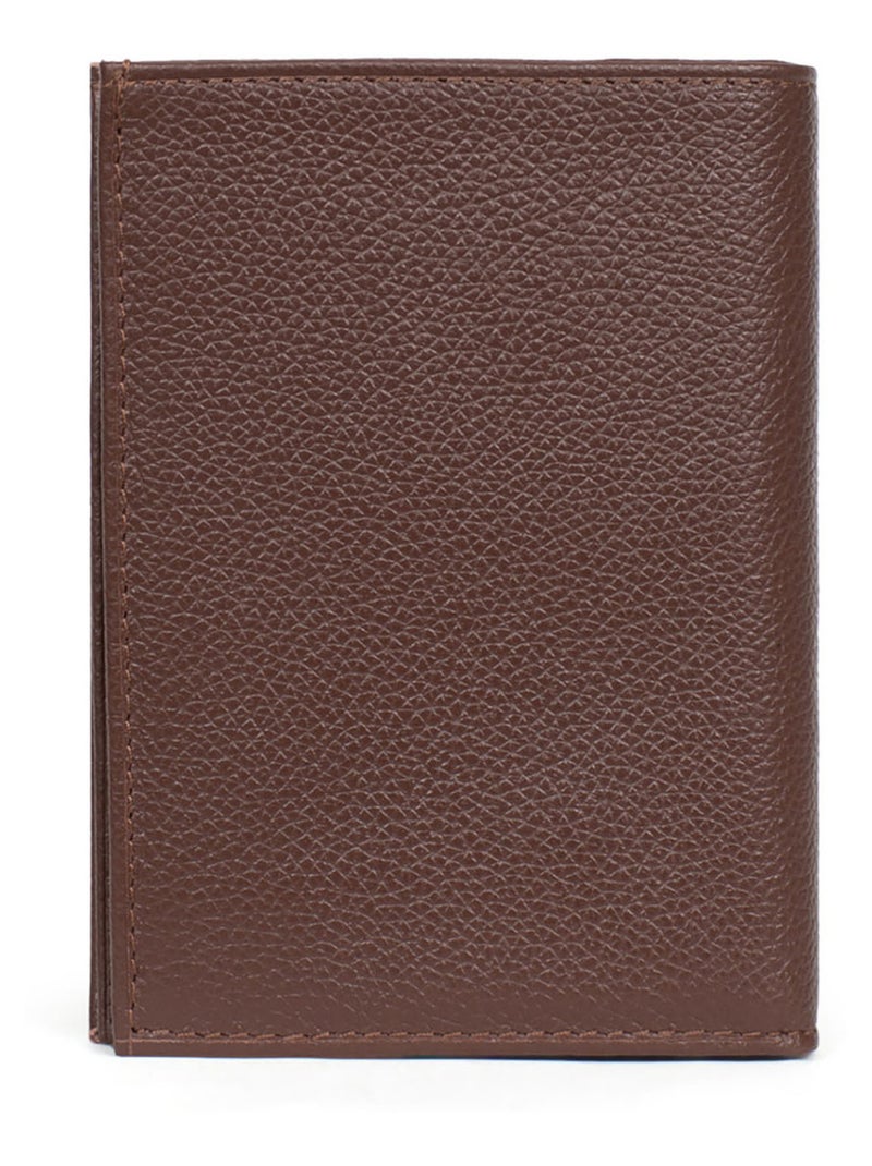Portafoglio europeo - 2 scomparti - pelle confort hexagona Marrone cioccolato - Kiabi