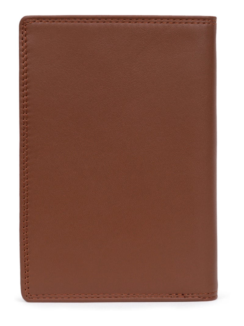 Portafoglio europeo - 2 scomparti - stop rfid - pelle sensation hexagona Cognac - Kiabi
