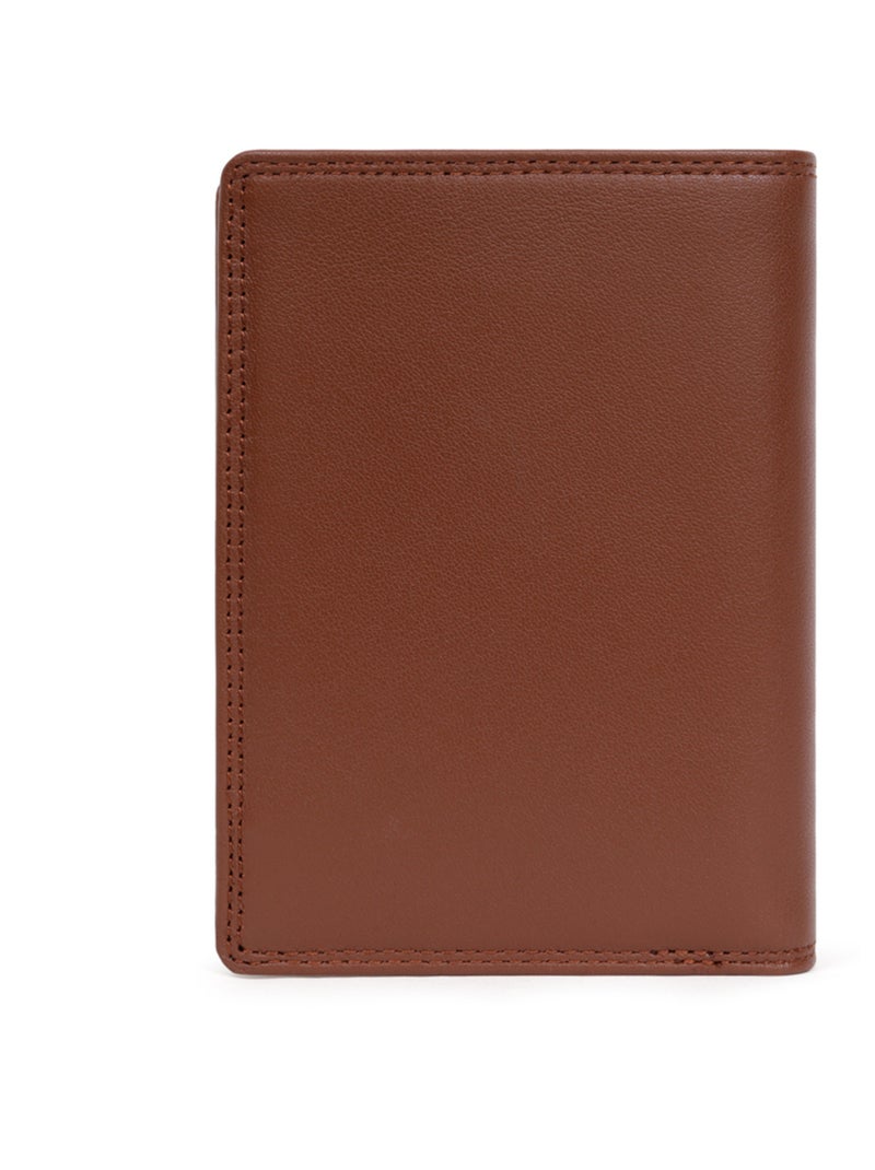 Portafoglio europeo - 2 scomparti - stop rfid - pelle sensation hexagona Cognac - Kiabi