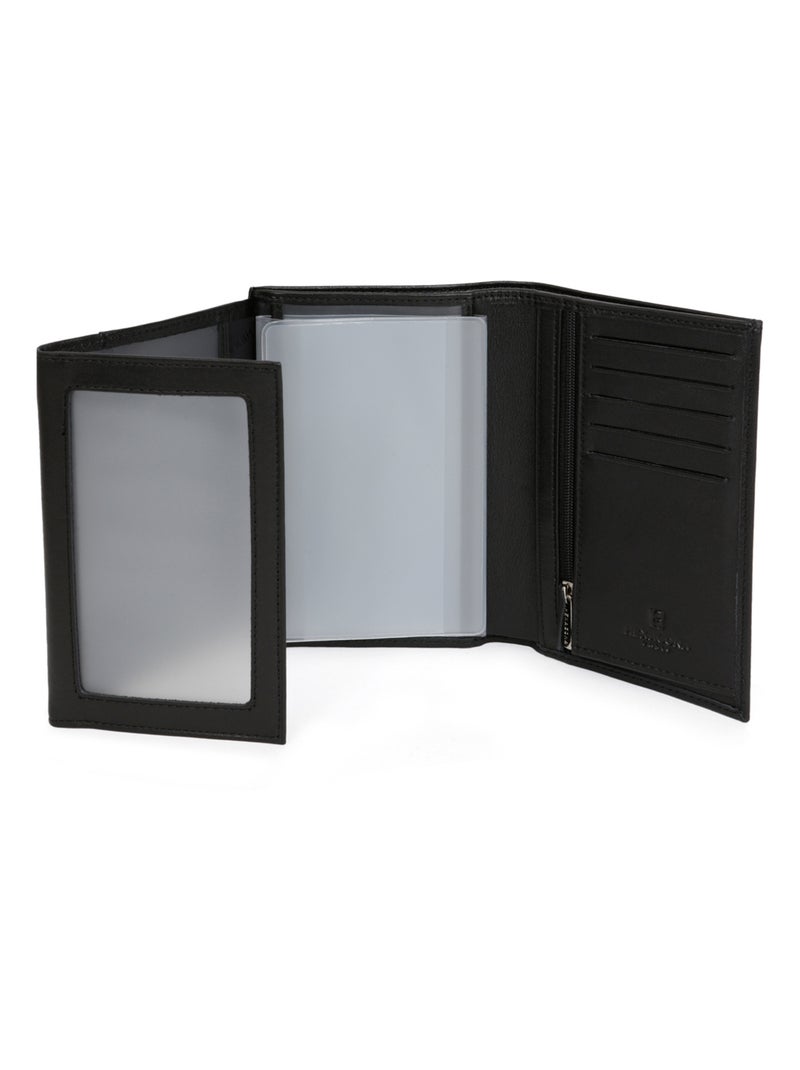 Portafoglio europeo - 3 scomparti - pelle soft hexagona Nero - Kiabi