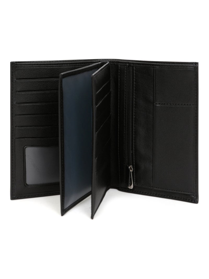 Portafoglio europeo - 3 scomparti - pelle soft hexagona Nero - Kiabi