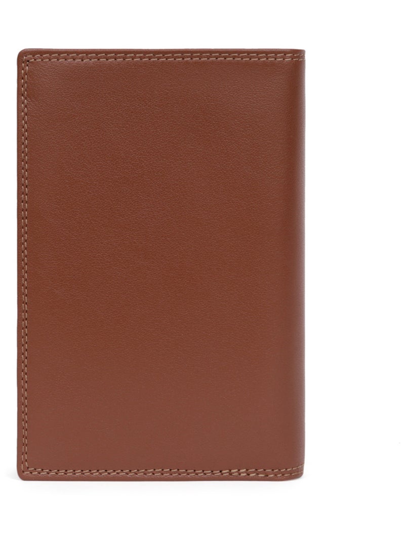 Portafoglio europeo - 3 scomparti - stop rfid - pelle sensation hexagona Cognac - Kiabi