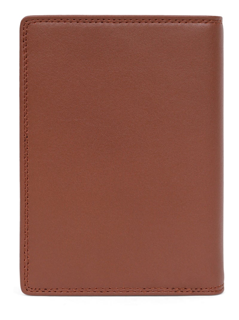 Portafoglio europeo - 3 scomparti - stop rfid - pelle sensation hexagona Cognac - Kiabi