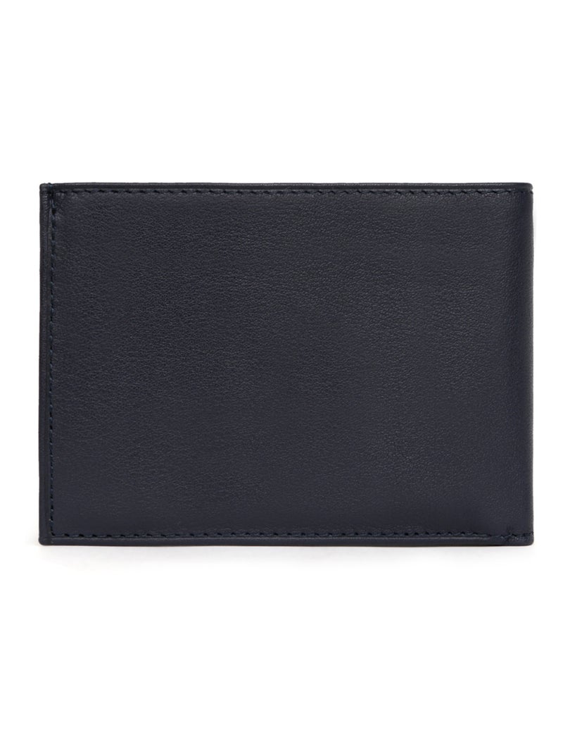 Portafoglio italiano - 1 ante - pelle soft hexagona Blu marino - Kiabi