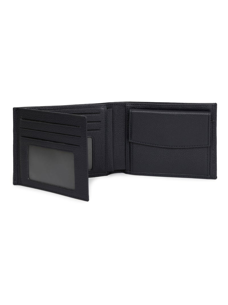 Portafoglio italiano - 2 ante - pelle confort hexagona Blu marino - Kiabi