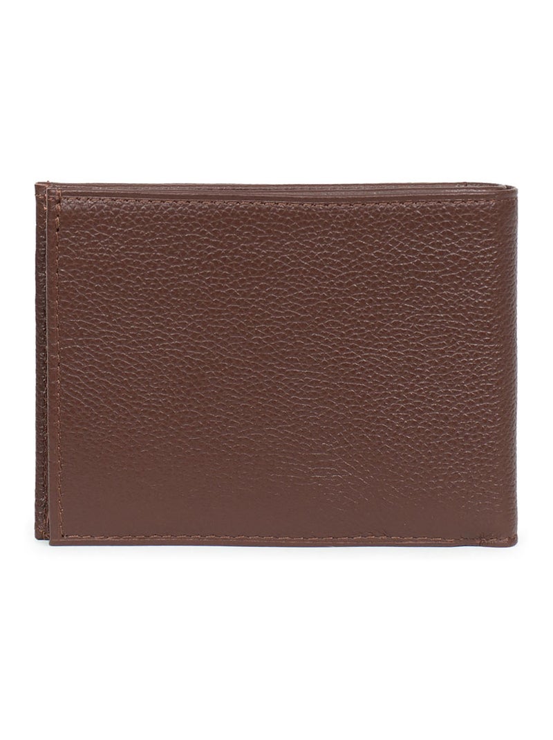 Portafoglio italiano - 2 ante - pelle confort hexagona Marrone cioccolato - Kiabi