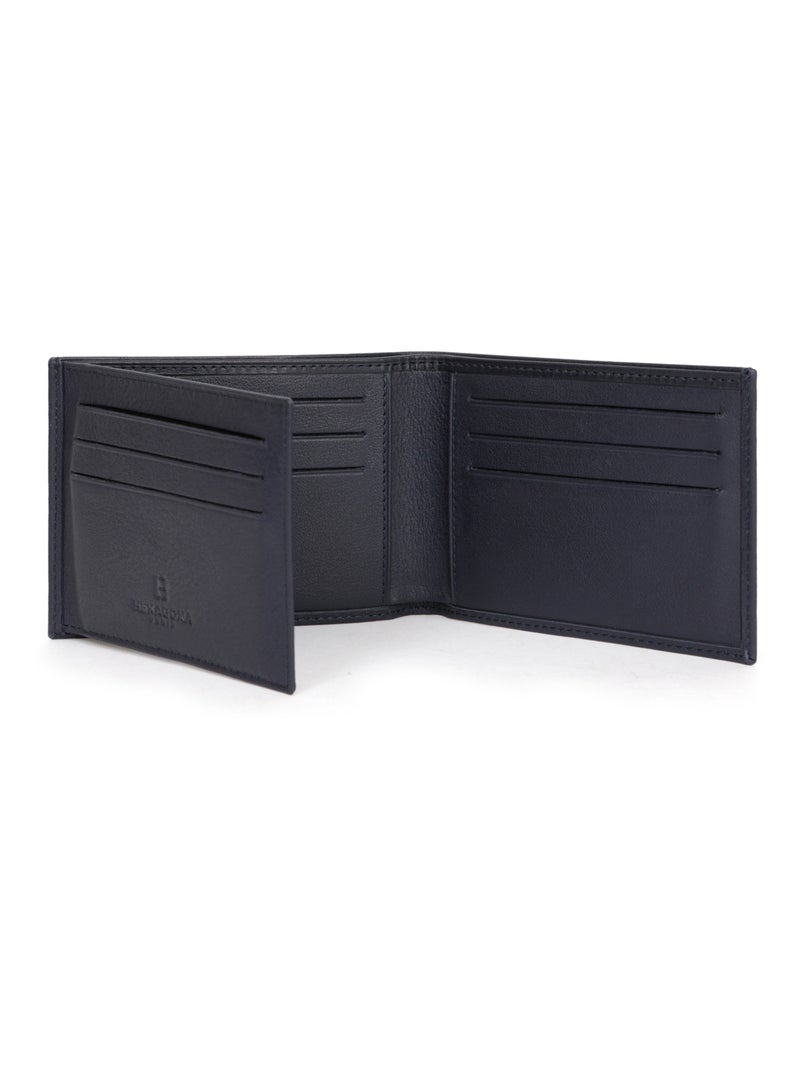 Portafoglio italiano - 2 scomparti - Pelle SOFT Blu marino - Kiabi